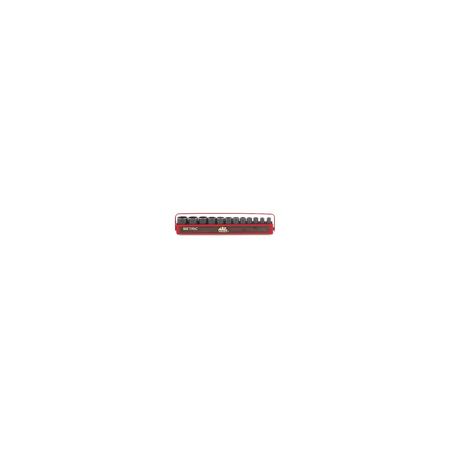 Socket Set, Intermediate Impact Metric in Metal Tray 1/4" Drive - 12-PC.