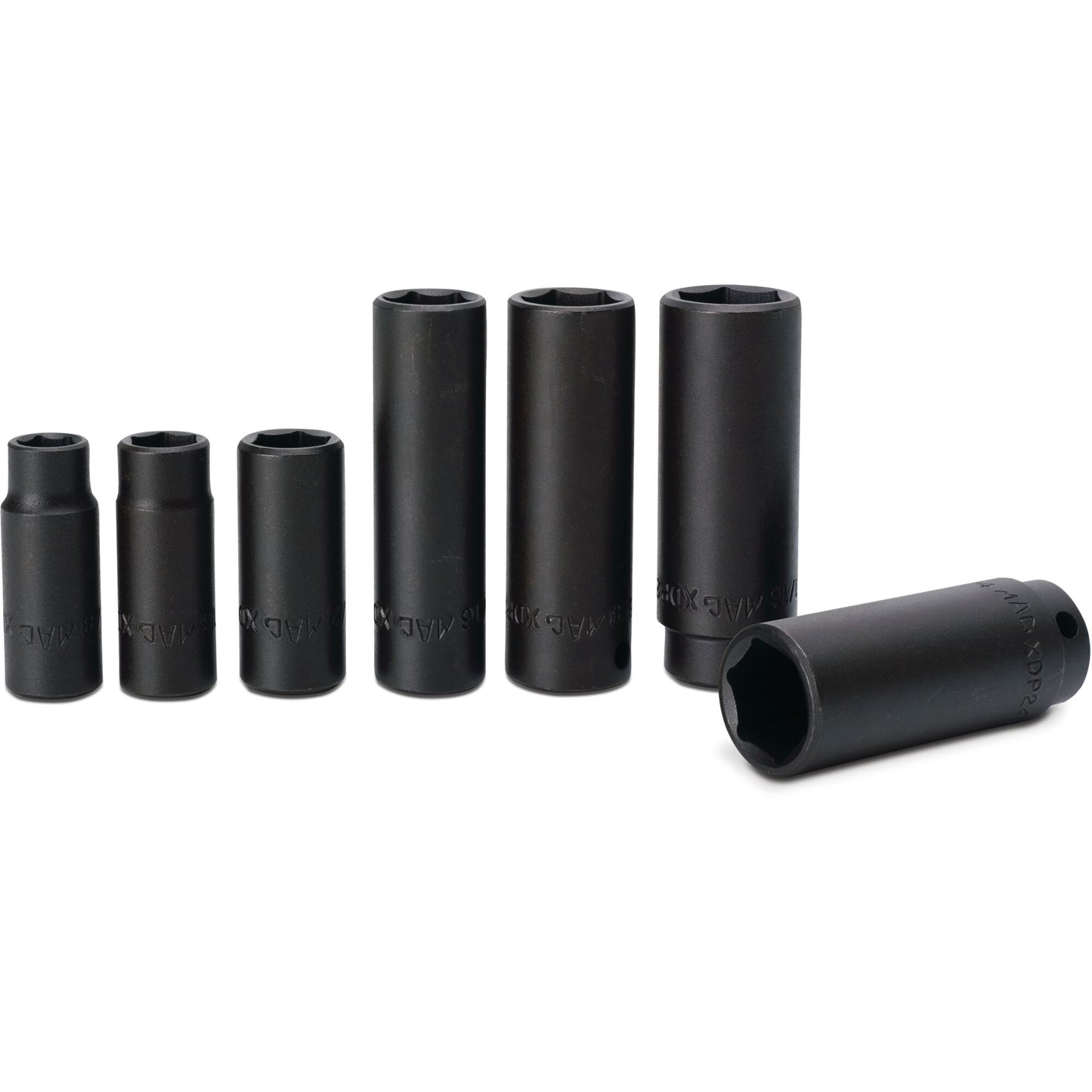 Socket Set, Deep Impact SAE in Metal Tray 3/8" Drive - 7-PC.