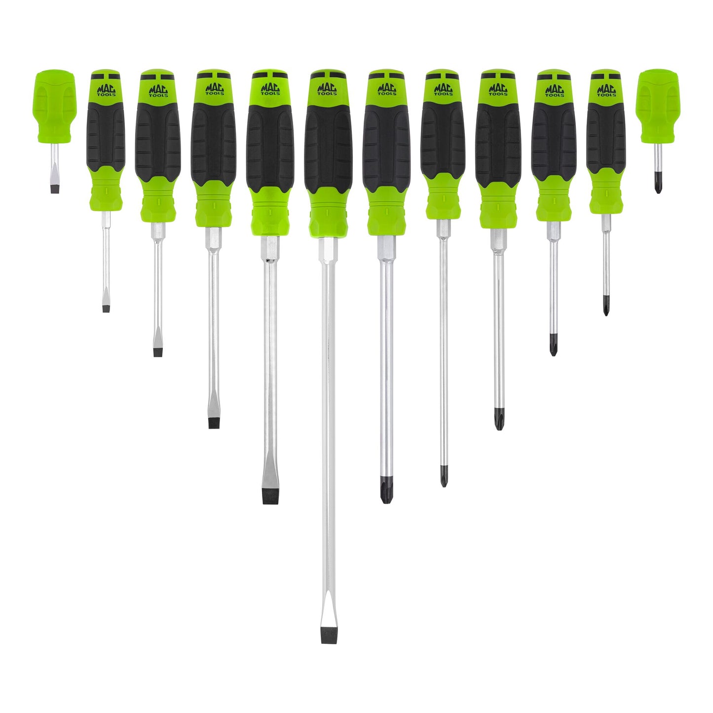 12-PC. Mac-Grip Combination Screwdriver Set - Green