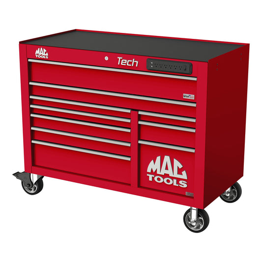 Tech™ Series 10-Drawer Workstation with PowerTech™ Drawer - Firebrick Red