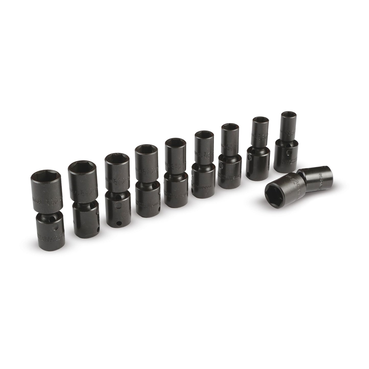 10-PC. 3/8" Drive Metric Deep Universal Impact Socket Set - 6-PT.
