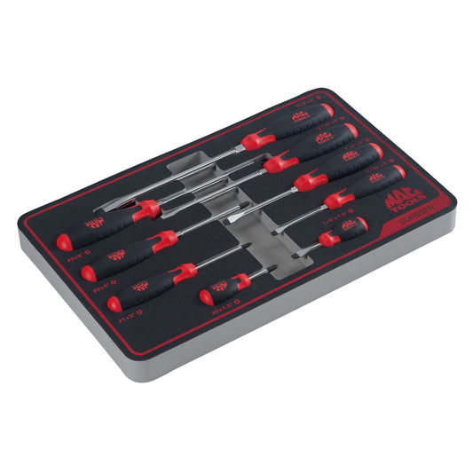 9-PC. Screwdriver Set in Foam - Red