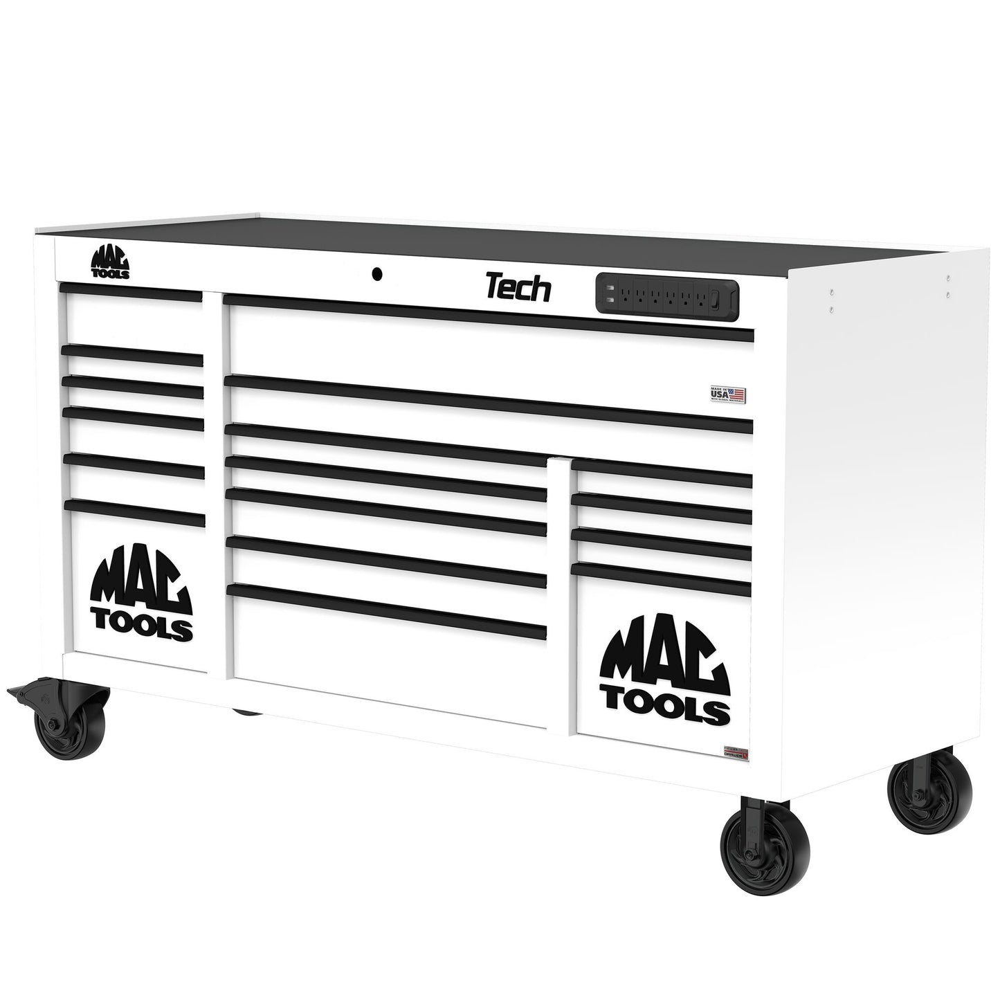Tech™ Series 16-Drawer Workstation with PowerTech™ Drawer - Titanium White