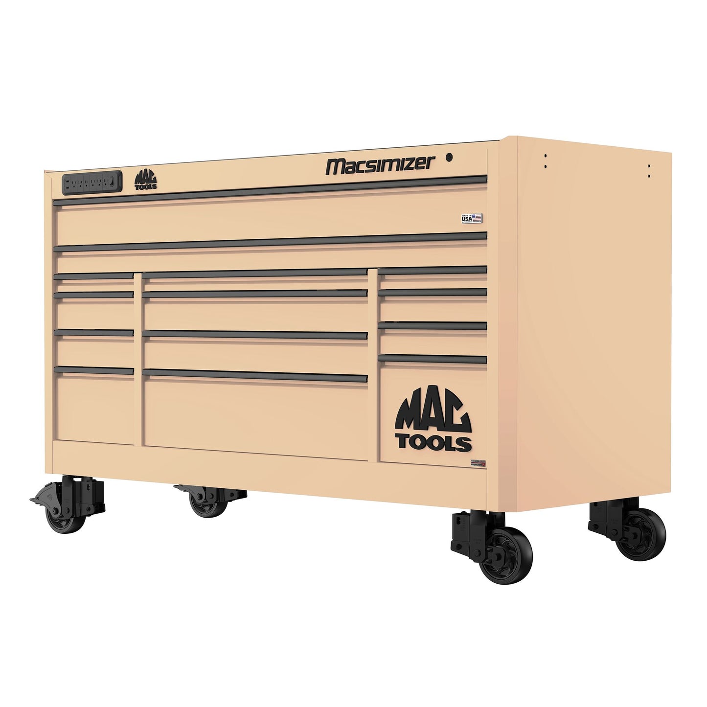 Macsimizer® Series 14-Drawer Workstation with PowerTech™ Drawer - Desert Tan