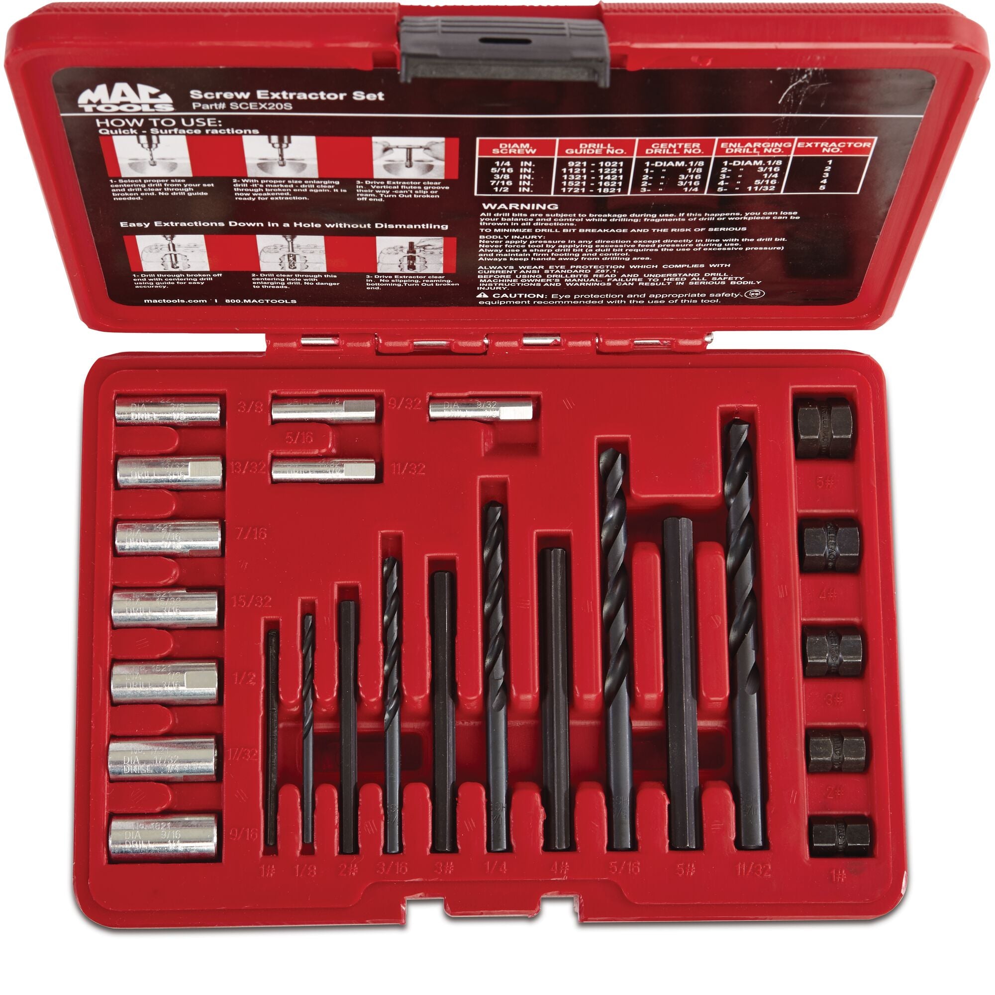 mac 取引ページ Screw Extractor Set