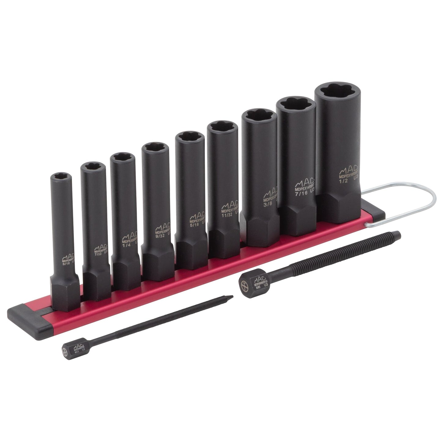9-PC. 1/4" Drive R.B.R.T™ SAE Impact Foreign Object Removal (FOR) Deep Extractor Socket Set