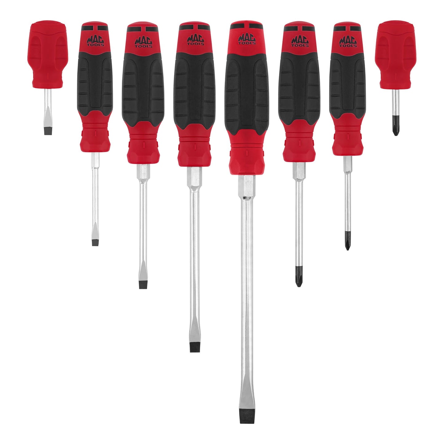 8-PC. Mac-Grip Combination Screwdriver Set - Red
