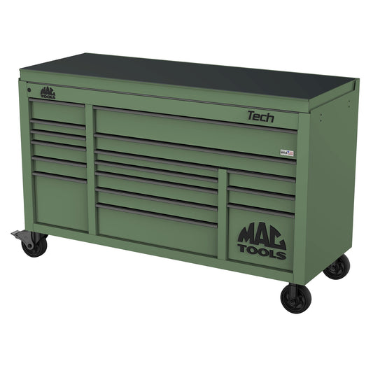 Tech™ Series 16-Drawer Drop Top Workstation - Olive Green