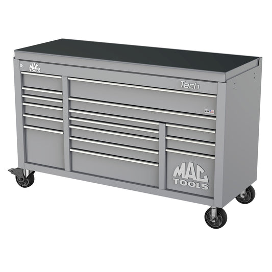 Tech™ Series 16-Drawer Drop Top Workstation - Mica Gray