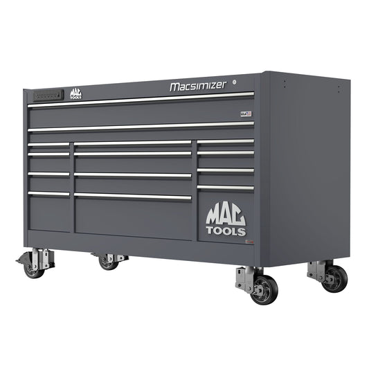 Macsimizer® Series 14-Drawer Workstation with PowerTech™ Drawer - Carbon Gray
