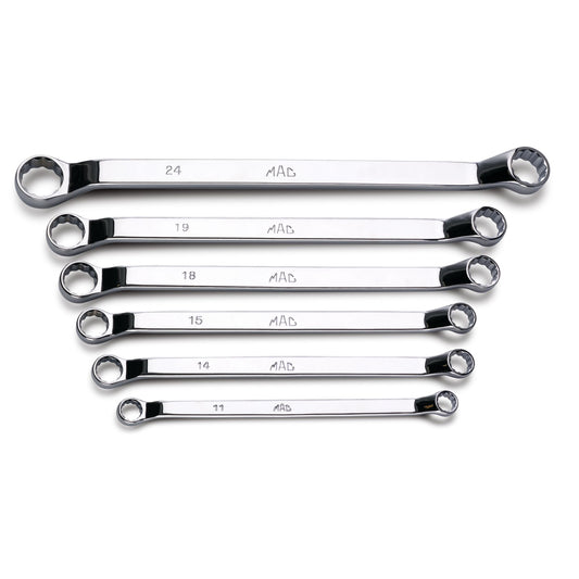 6-PC. Metric Modified Offset Double-Box Wrench Set - 12-PT.