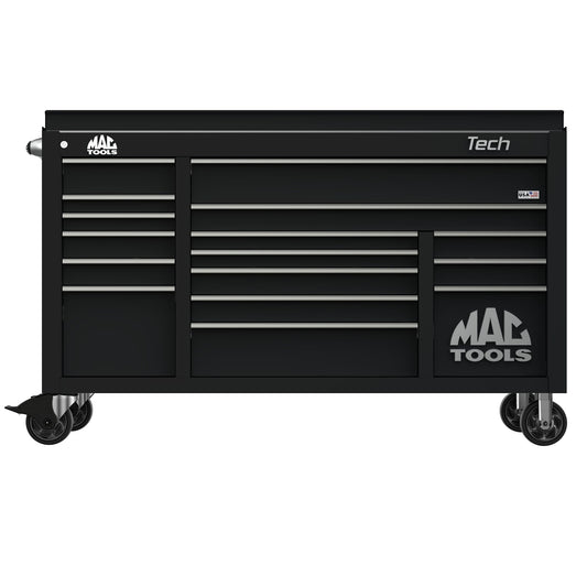 Tech™ Series 16-Drawer Drop Top Workstation - Flat Black