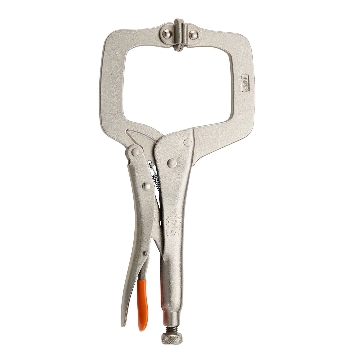 11" C-Clamp Trigger Release Locking Pliers with Swivel Pads - Orange