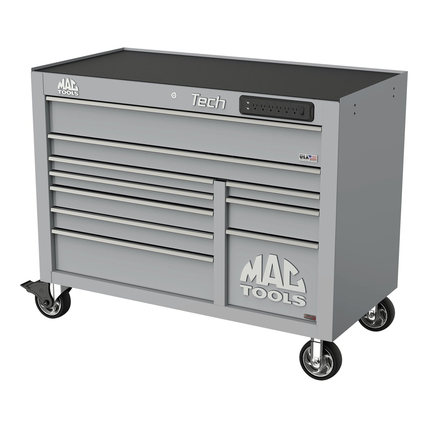 Tech™ Series 10-Drawer Workstation with PowerTech™ Drawer - Mica Gray