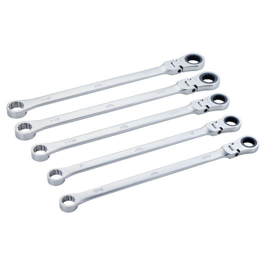 5-PC. SAE XL Flex Head Ratcheting Wrench Set – 12 pt.