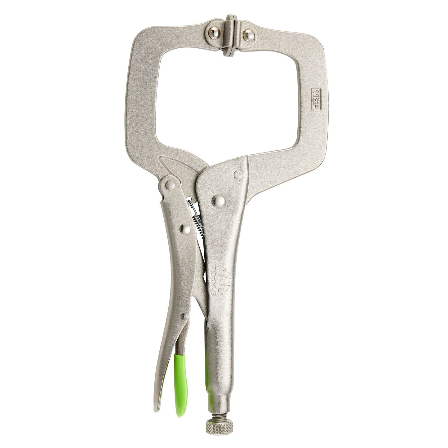 11" C-Clamp Trigger Release Locking Pliers with Swivel Pads - Green
