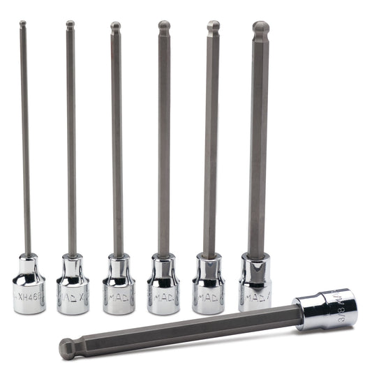7-PC. 3/8" Drive SAE Long Ball-End Hex Driver Set