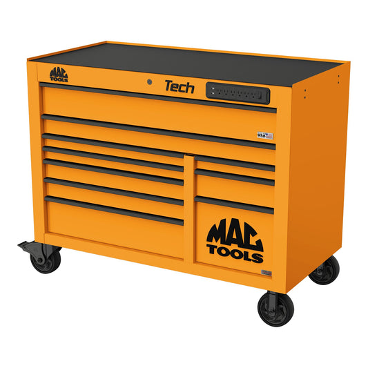 Tech™ Series 10-Drawer Workstation with PowerTech™ Drawer - Fireball Orange