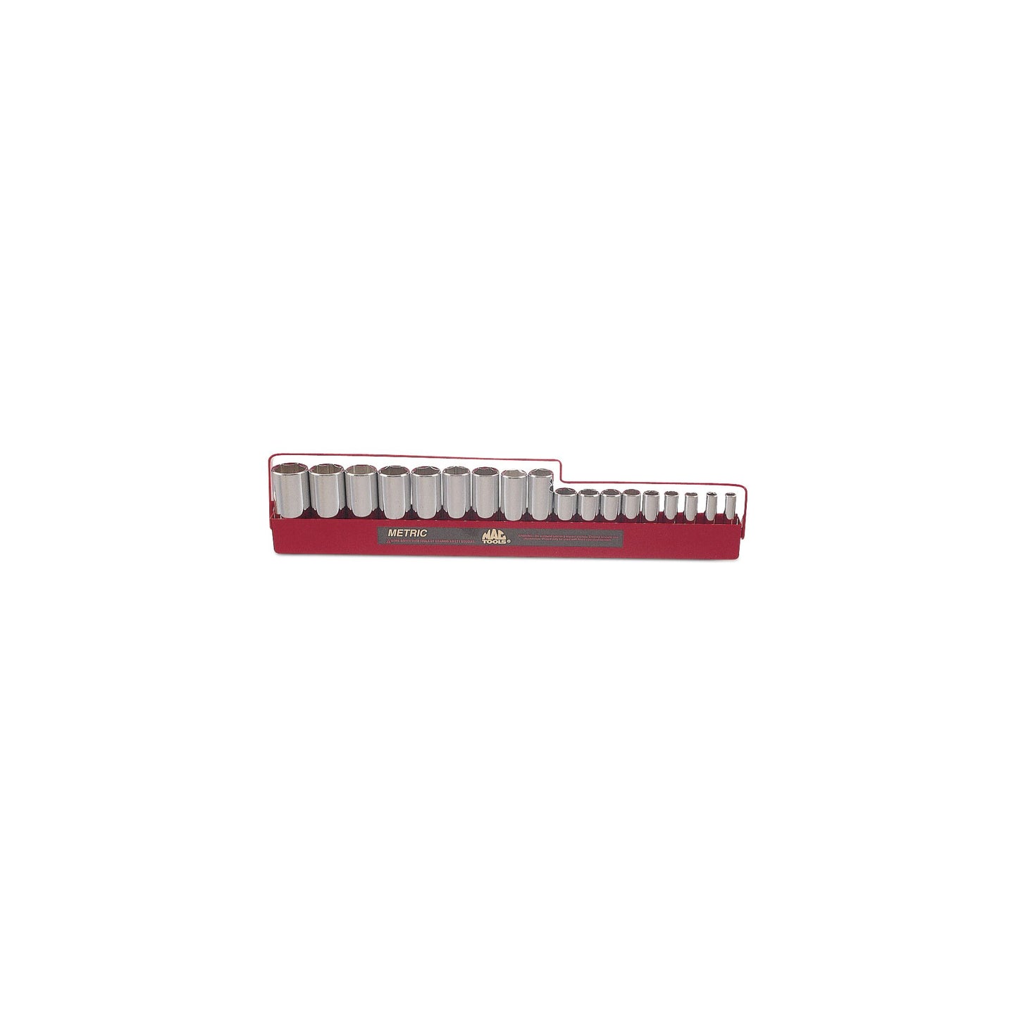 Socket Set, Deep Metric in Metal Tray 3/8" Drive - 18-PC.