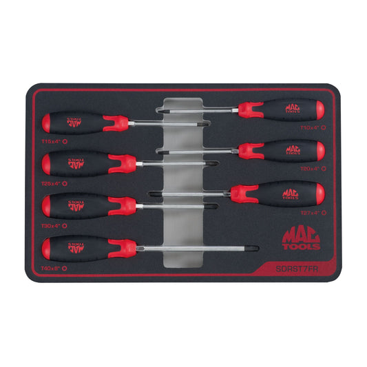 7-PC. Torx® Screwdriver Set in Foam - Red