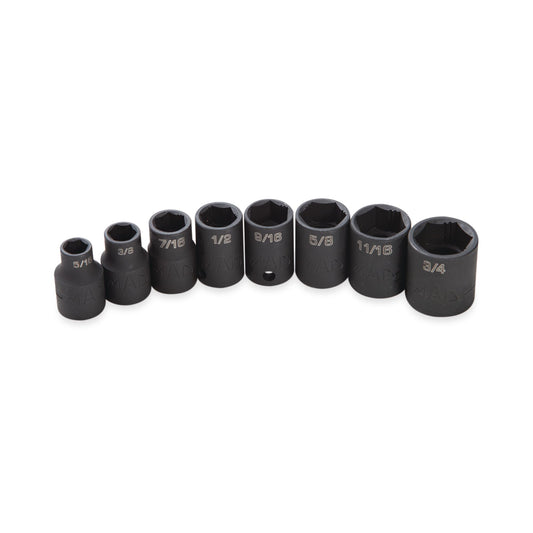 8-PC. 3/8" Drive SAE Impact Socket Set - 6-PT.