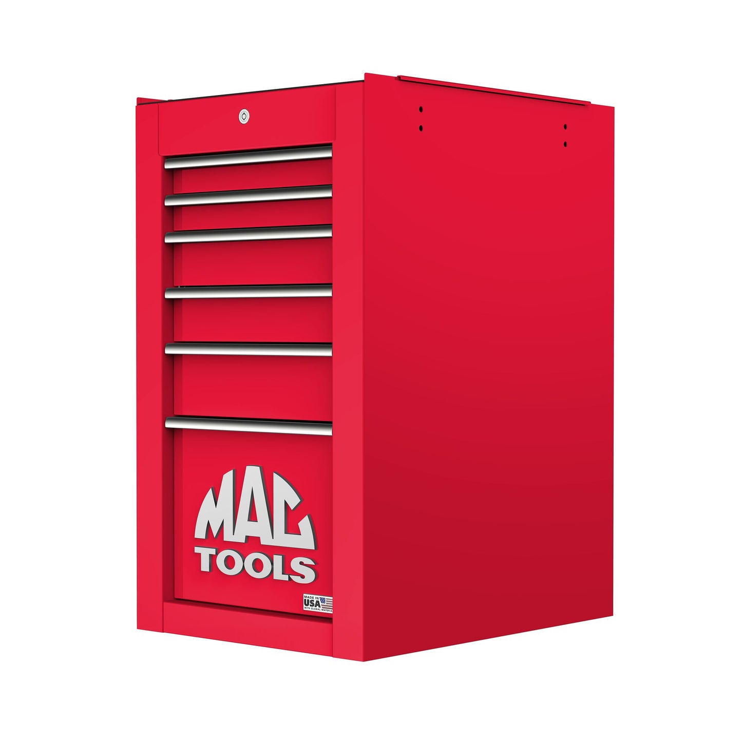 Tech™ Series 6-Drawer Side Cabinet with PowerTech™ Drawer - Firebrick Red