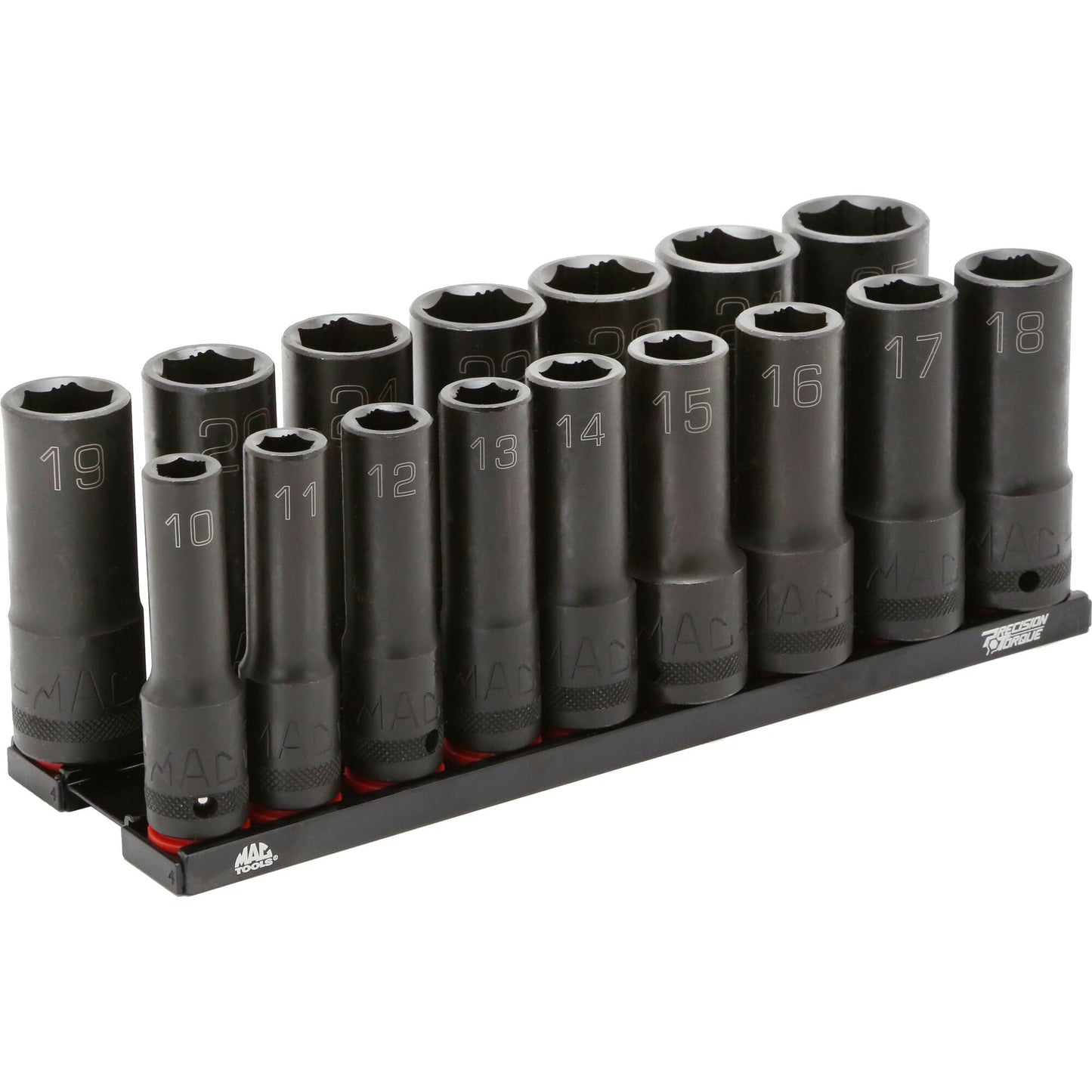 16-PC. 1/2" Drive Metric Deep Impact Socket Set - 6-PT.