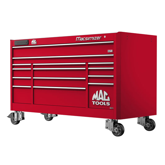 Macsimizer® Series 14-Drawer Workstation with PowerTech™ Drawer - Firebrick Red