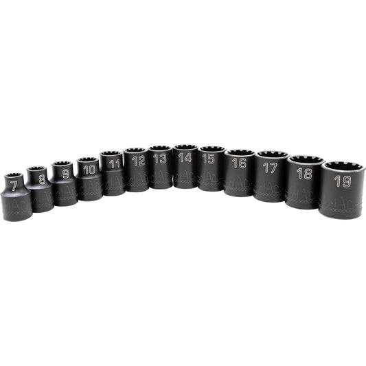 13-PC. 3/8” Drive Metric Spherical Impact Socket Set