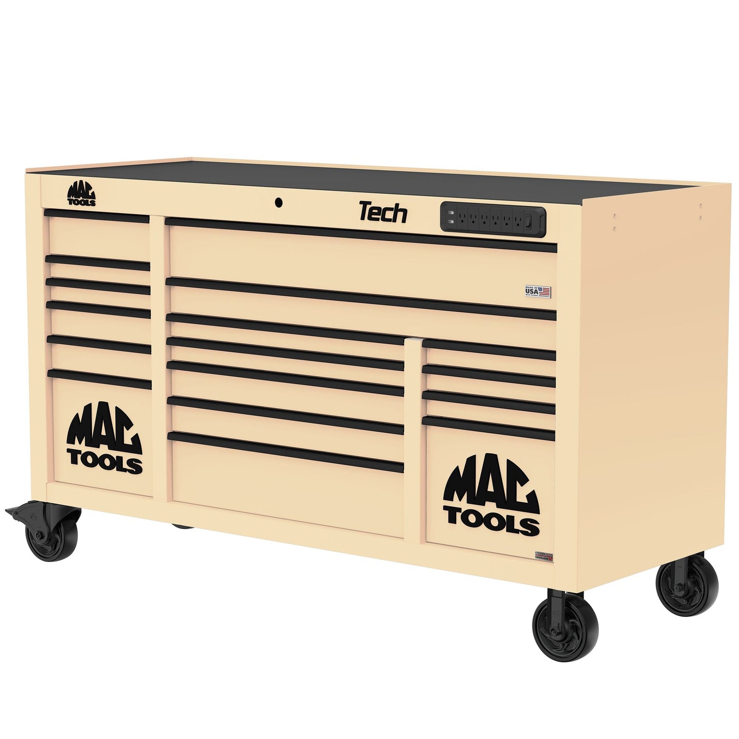 Tech™ Series 16-Drawer Workstation with PowerTech™ Drawer - Desert Tan