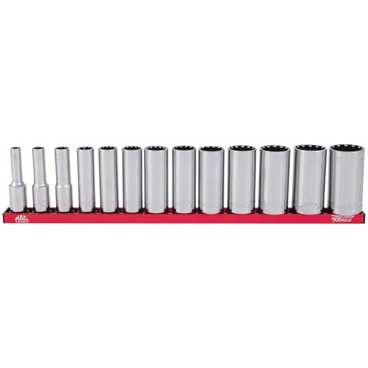 13-PC. 3/8” Drive SAE Deep Spherical Socket Set