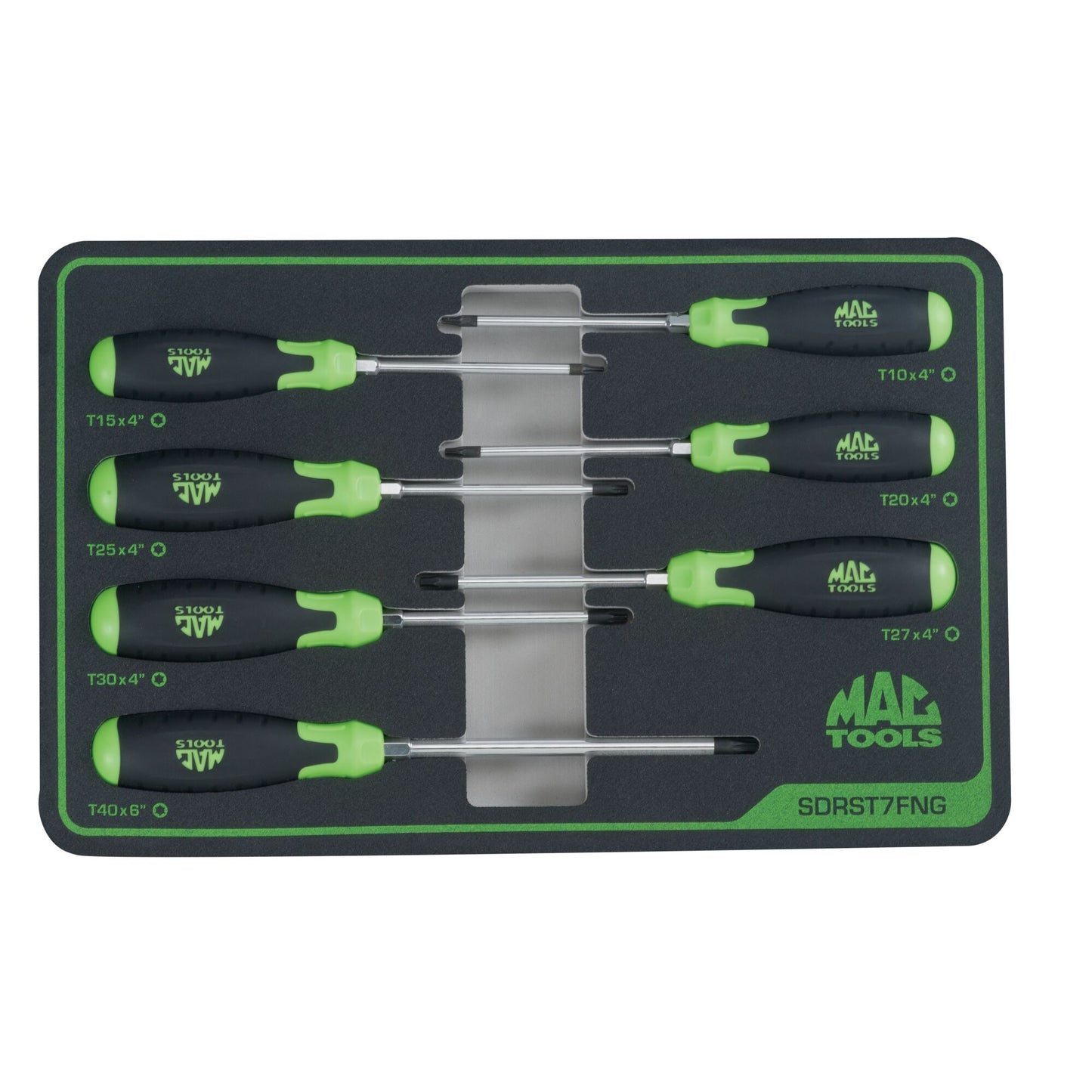 7-PC. Torx® Screwdriver Set in Foam - Green