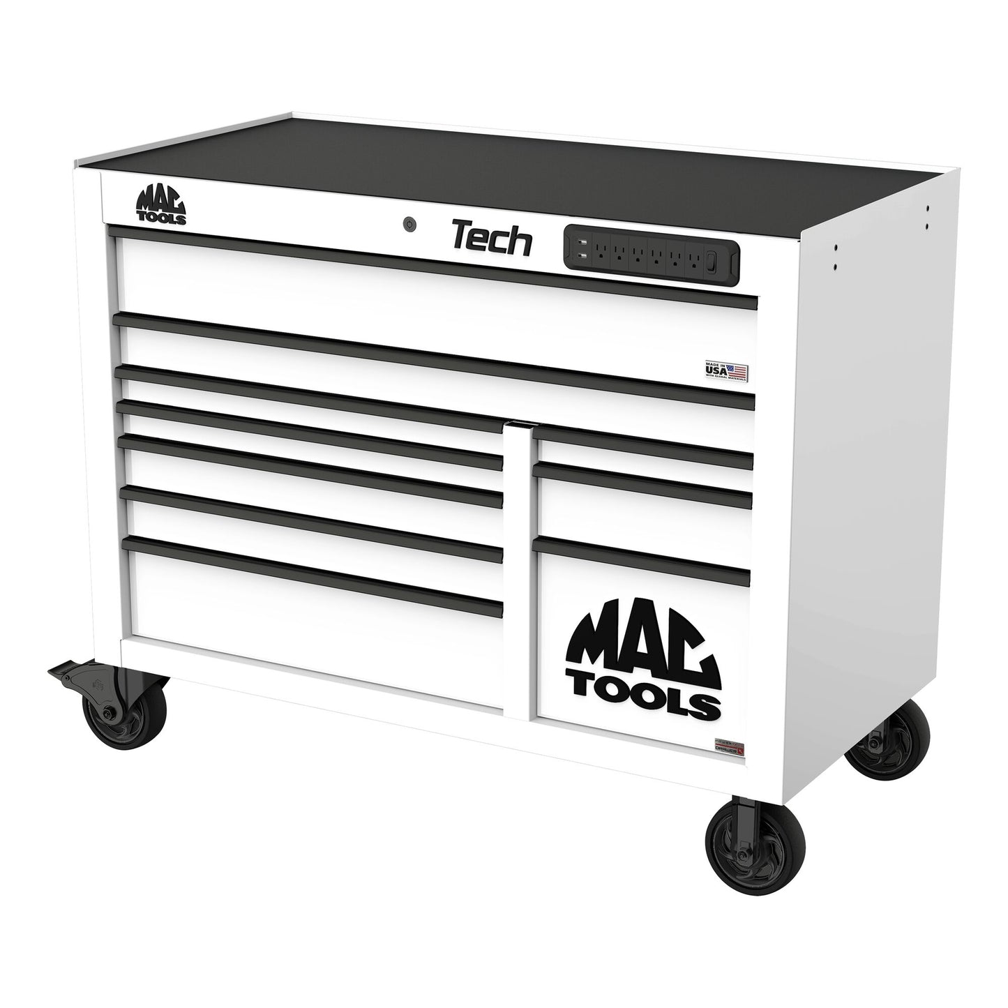 Tech™ Series 10-Drawer Workstation with PowerTech™ Drawer - Titanium White