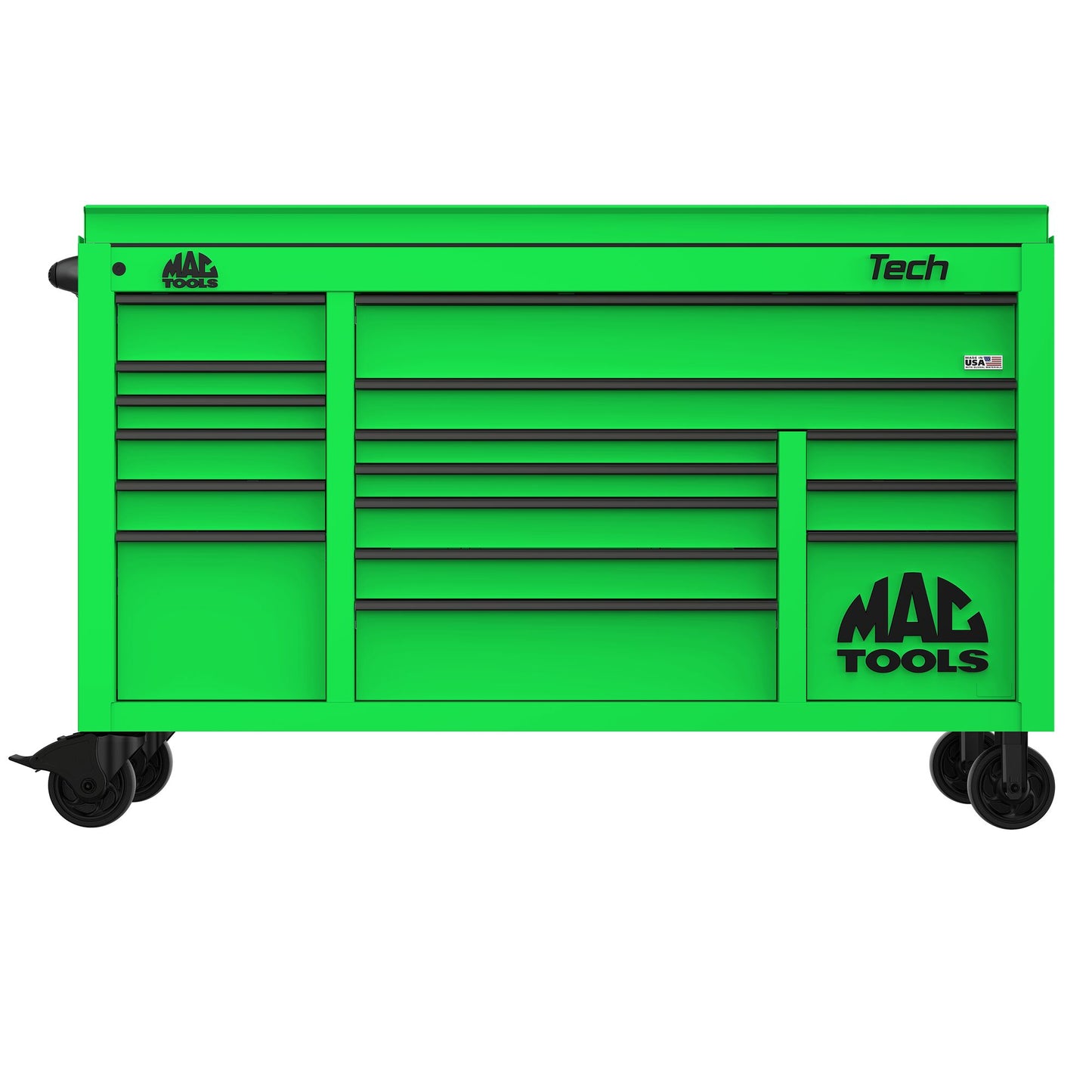 Tech™ Series 16-Drawer Drop Top Workstation - Lime Green