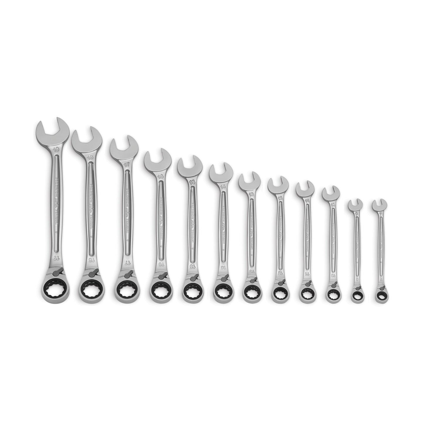 12-PC. Metric Reversible Ratcheting Wrench Set - 12-pt.