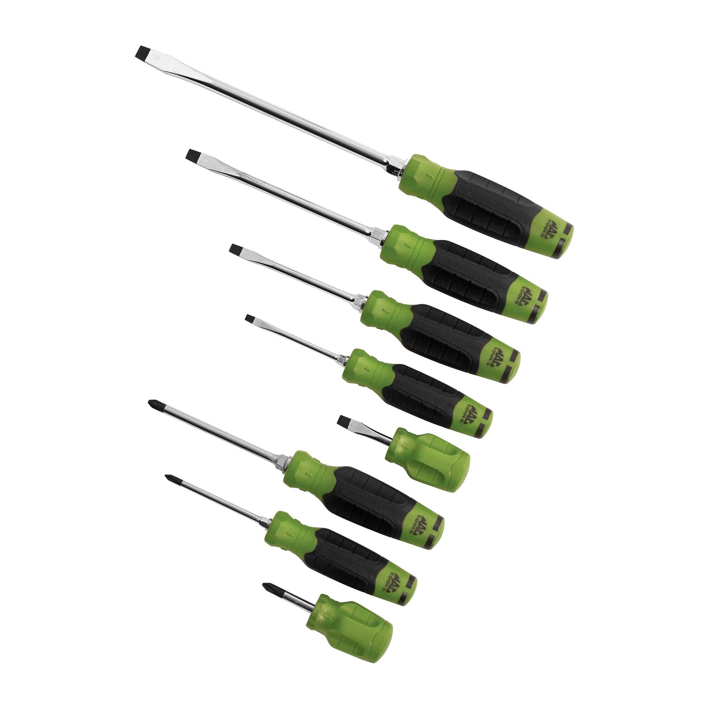 8-PC. Mac-Grip Combination Screwdriver Set - Green
