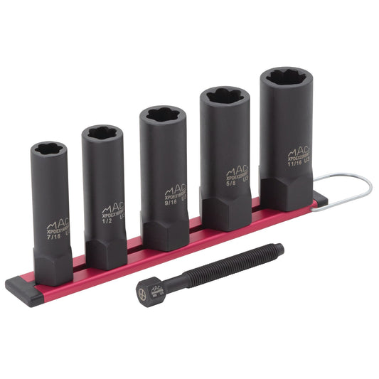 5-PC 3/8" Drive R.B.R.T™ SAE Impact Foreign Object Removal (FOR) Deep Extractor Socket Set