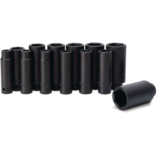 13-PC. 1/2" Drive SAE Deep Impact Socket Set - 6-PT.