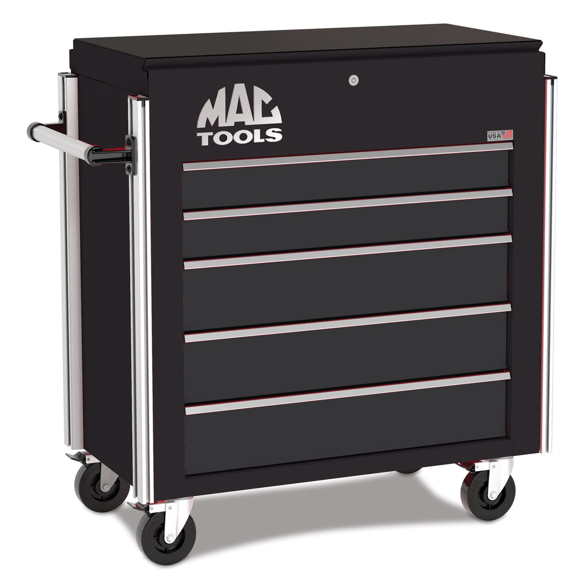 5-Drawer Utility Cart w/ Full Lid - Galaxy Black