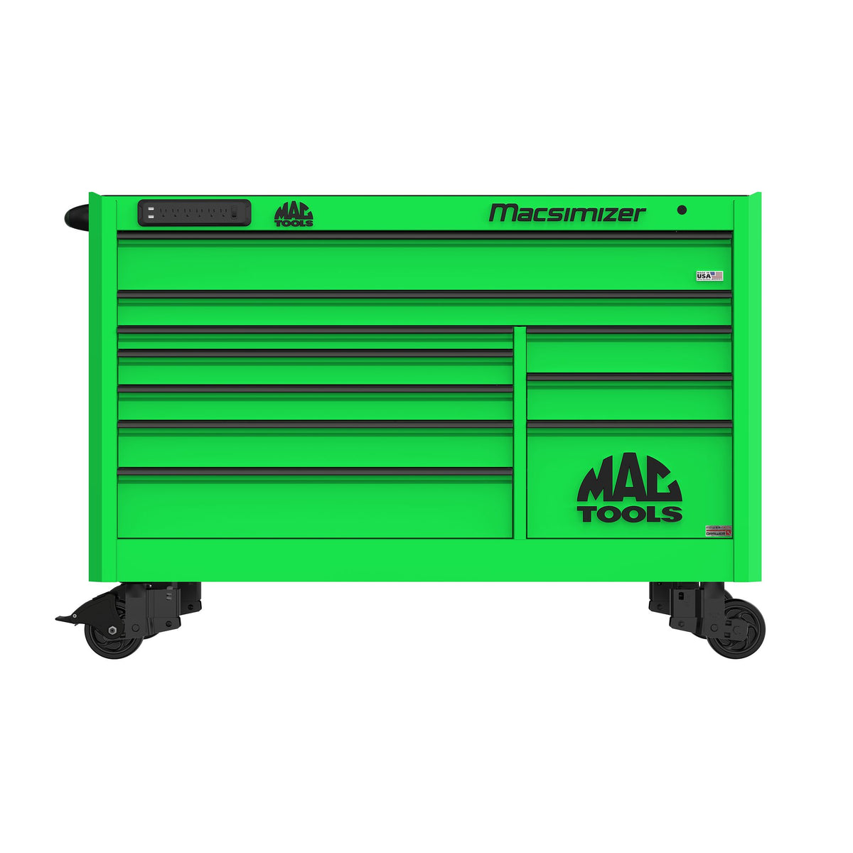 Macsimizer® Series 10-Drawer Workstation with PowerTech™ Drawer - Lime Green