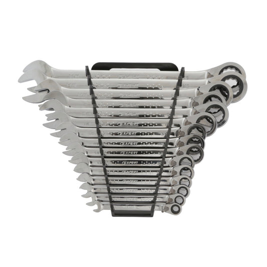 15-PC. SAE Reversible Combination Ratcheting Wrench Set - 12-PT.