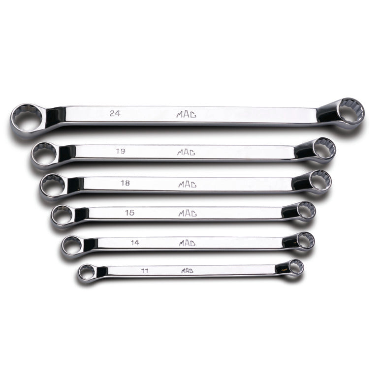 6-PC. Metric Modified Offset Double-Box Wrench Set - 12-PT.