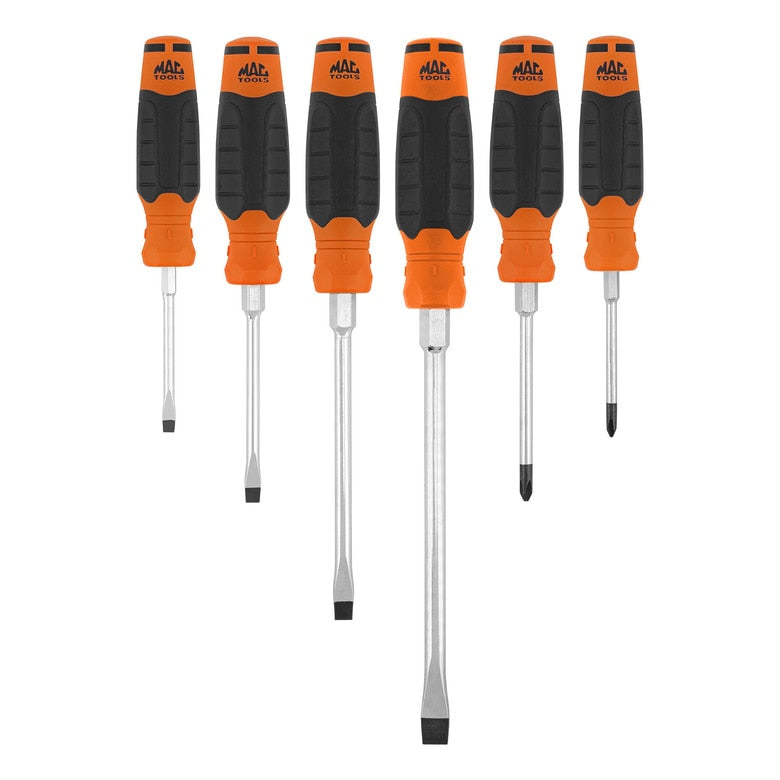 6-PC. Mac-Grip™ Combination Screwdriver Set - Orange - SDB6DO-S