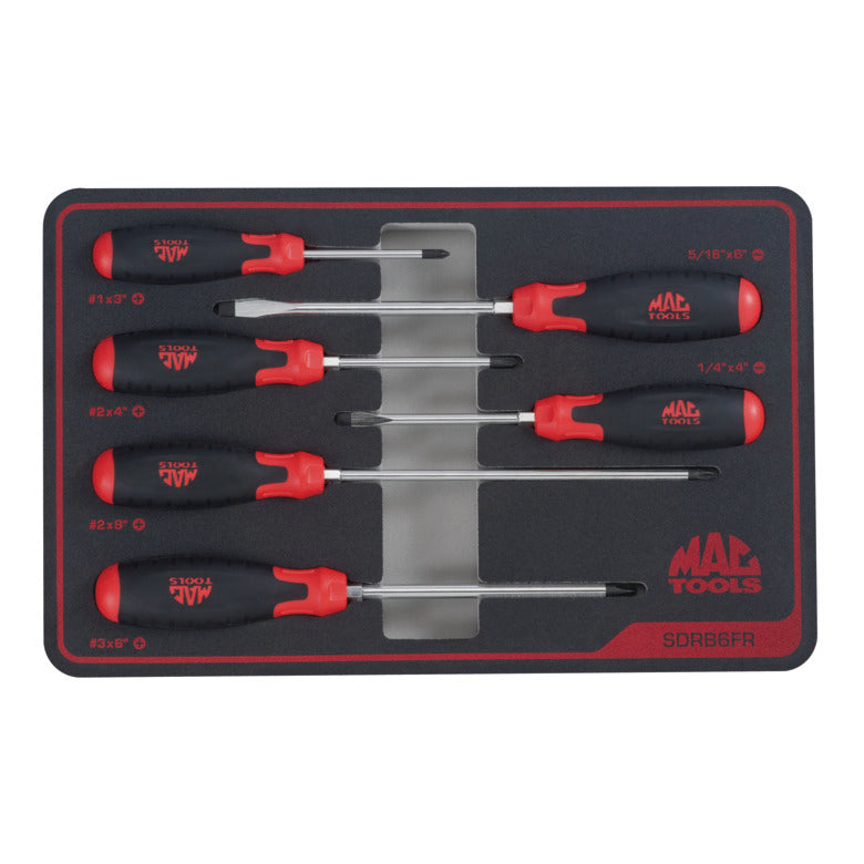 6PC MAC RED S/D FOAM SET - SDRB6FR | Mac Tools