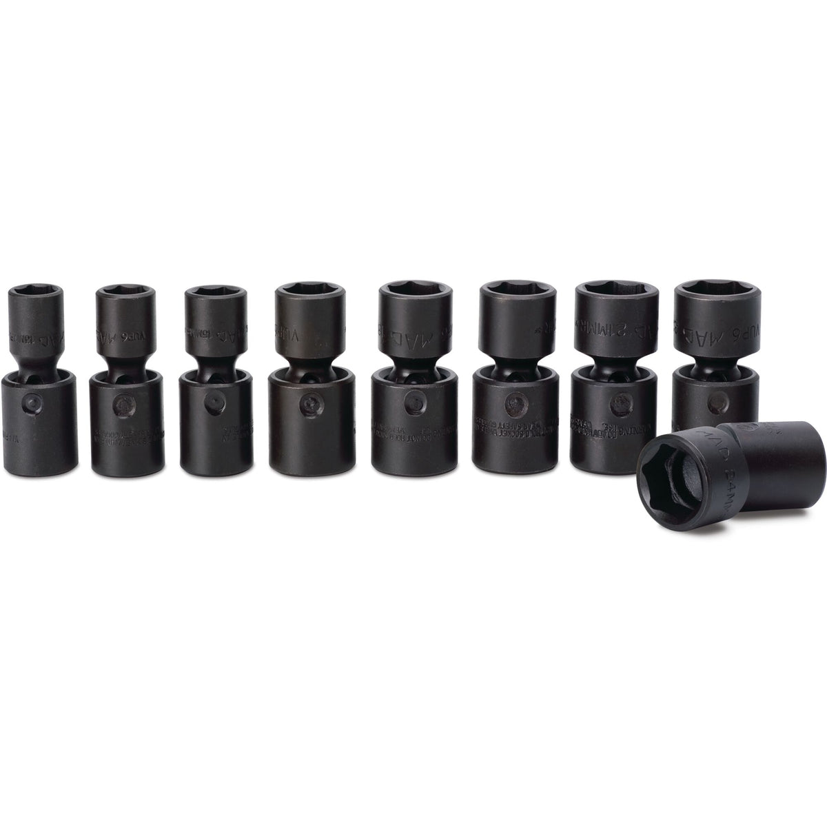 DURATECH 13-Piece 1/2 Inch Drive Metric Impact Swivel Socket Set - 10mm To 24mm