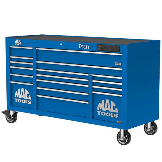 Tech™ Series 16-Drawer Workstation with PowerTech™ Drawer - Sapphire Blue