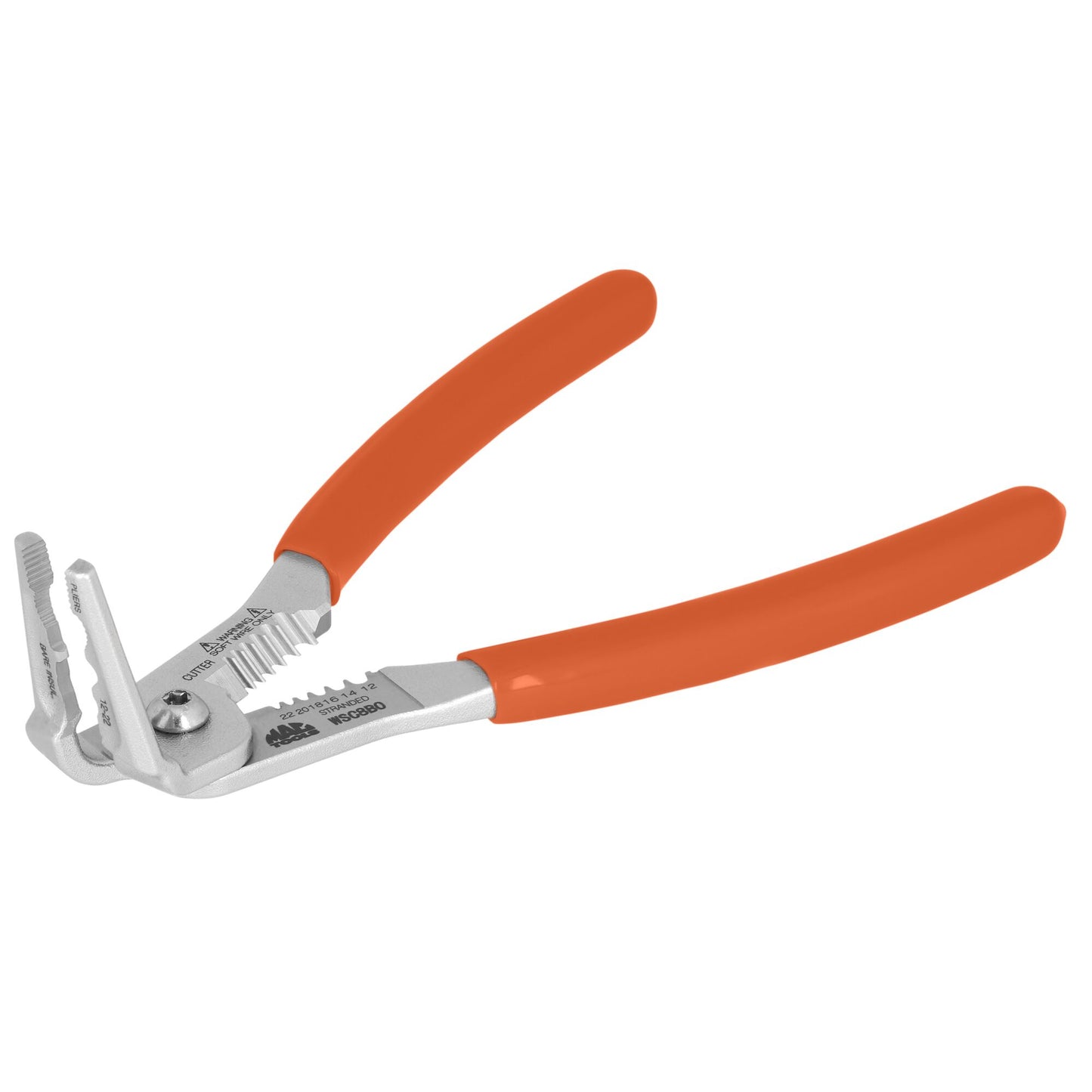 Angled Wire Crimper/Cuter/Stripper - Orange