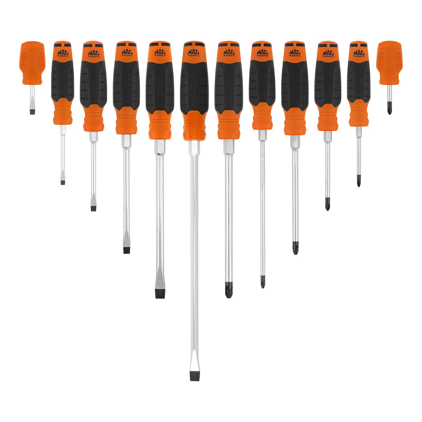12-PC.  Mac-Grip Combination Screwdriver Set - Orange