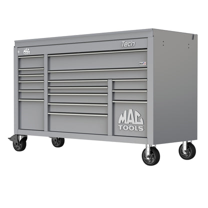 Tech™ Series 16-Drawer Drop Top Workstation - Mica Gray