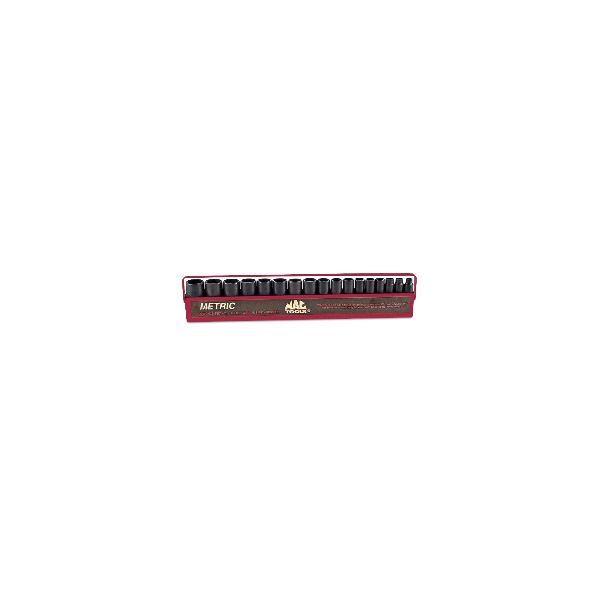 Socket Set, Deep/Extra Deep Impact Metric in Metal Tray 3/8